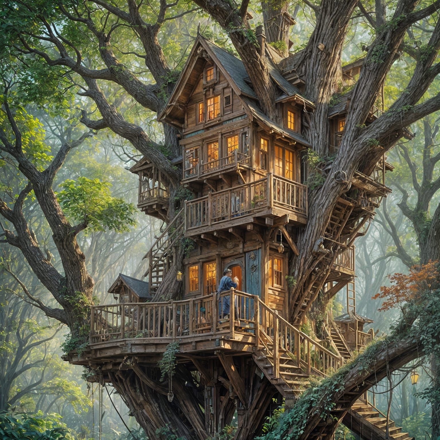 Hyperdetailed Fantasy Landscape in Gouache Style