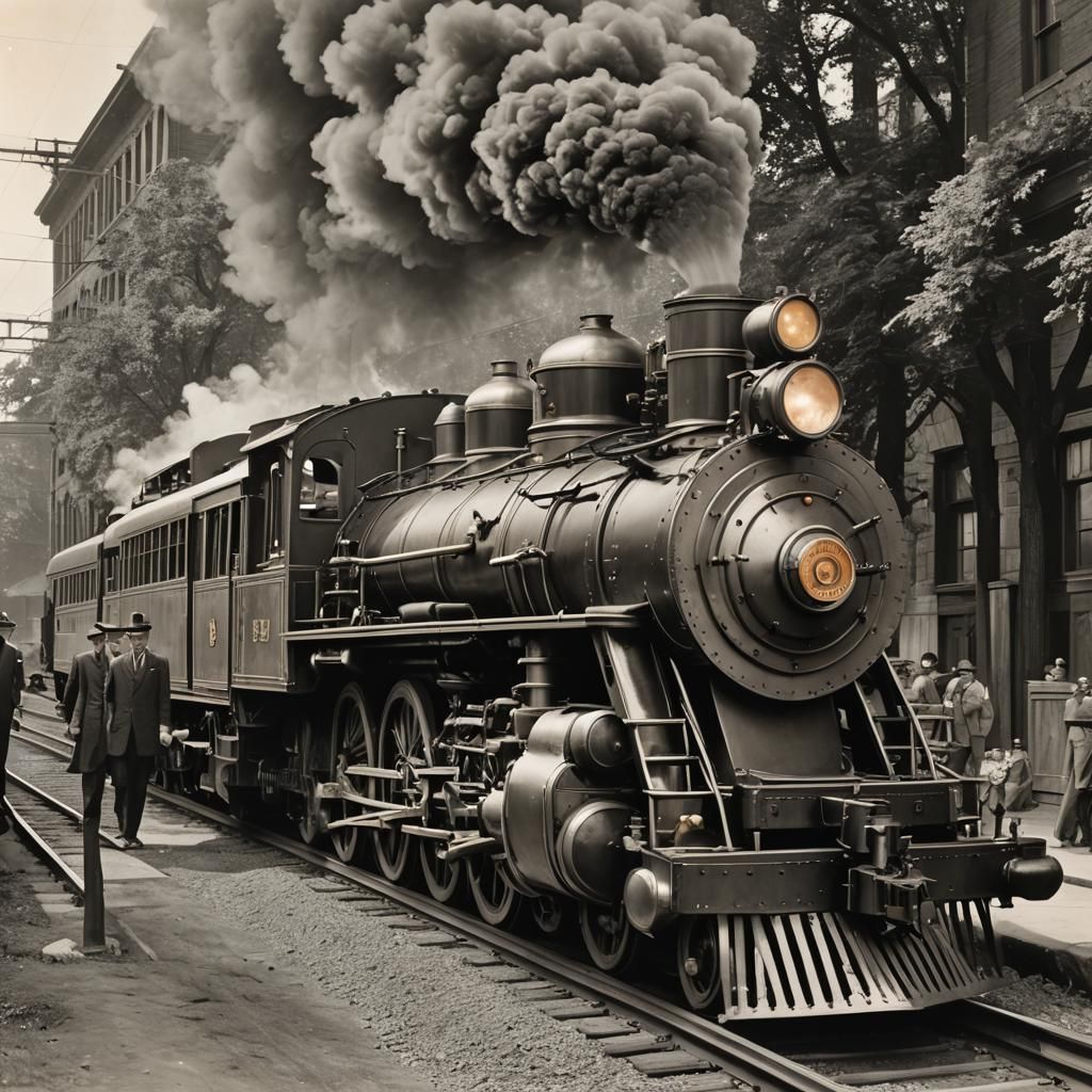 Steampunk Engine on Pennsylvania Electric Railroad, 1940