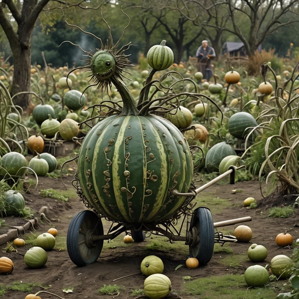 Gigantic Gourd Monster Speeds Through Gourd Field