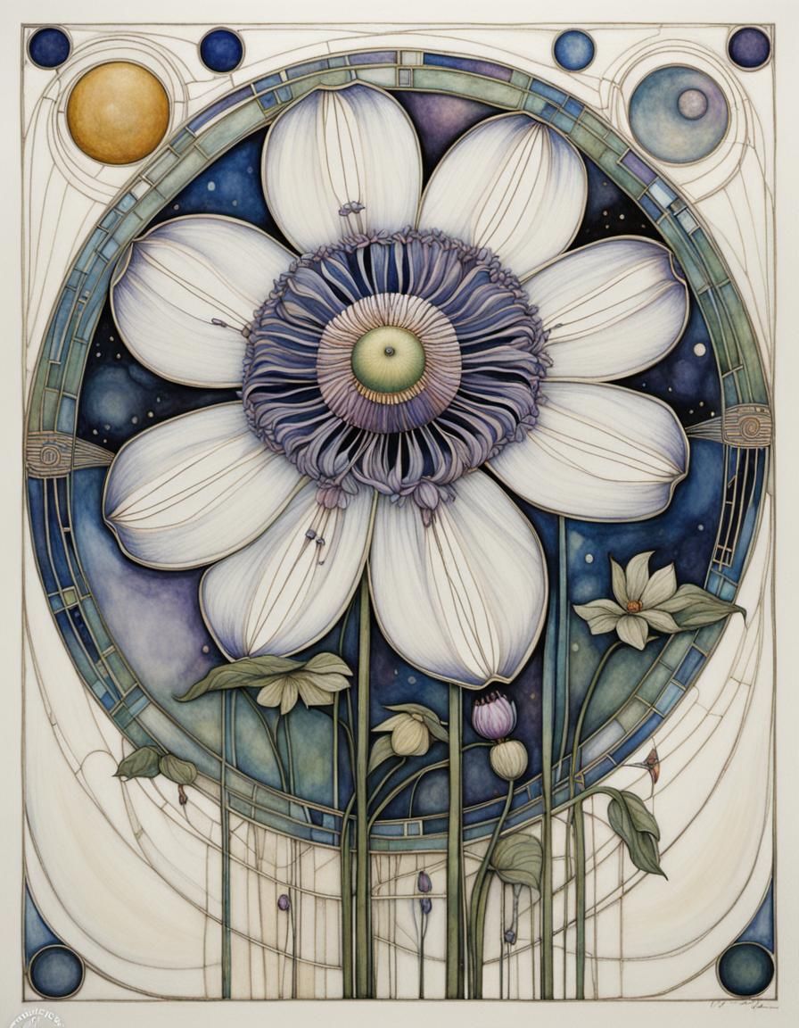 Windflower in Art Nouveau Style
