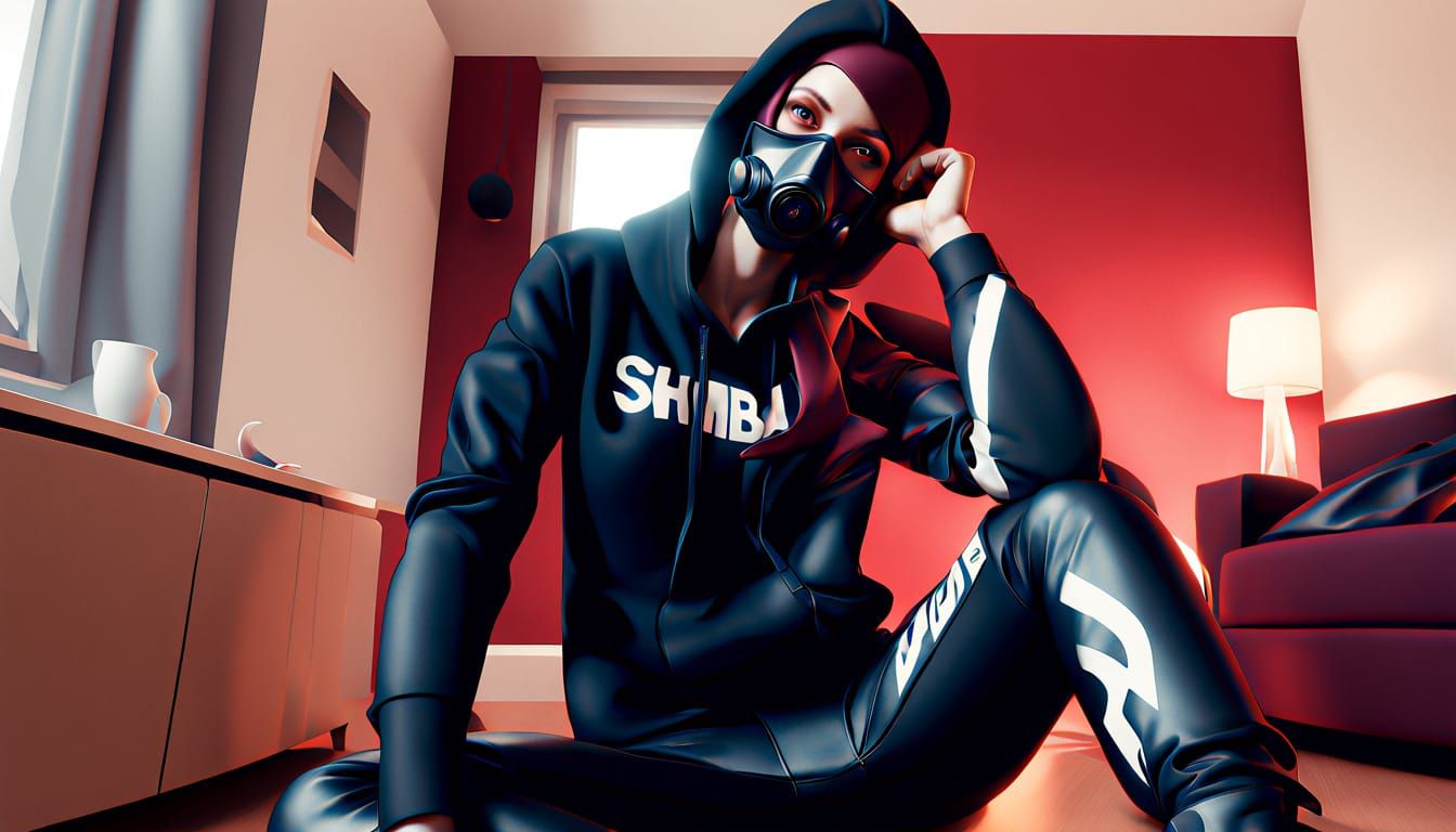 Dreamy Latex Goddess in Cinematic Repose