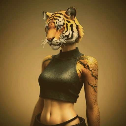 Surreal Young Women in Mini-Skirts, Psychedelic Style