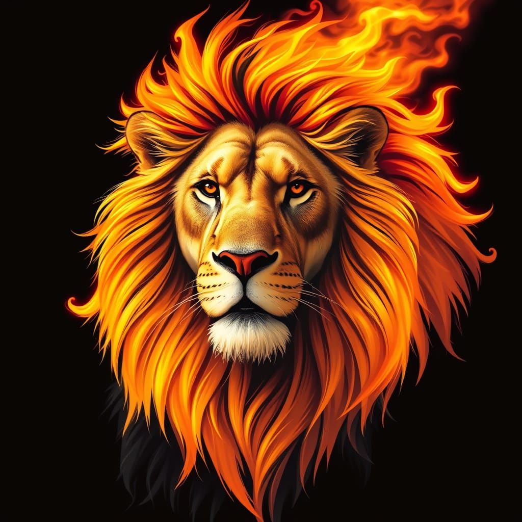 Majestic Lion Ignites the Savannah