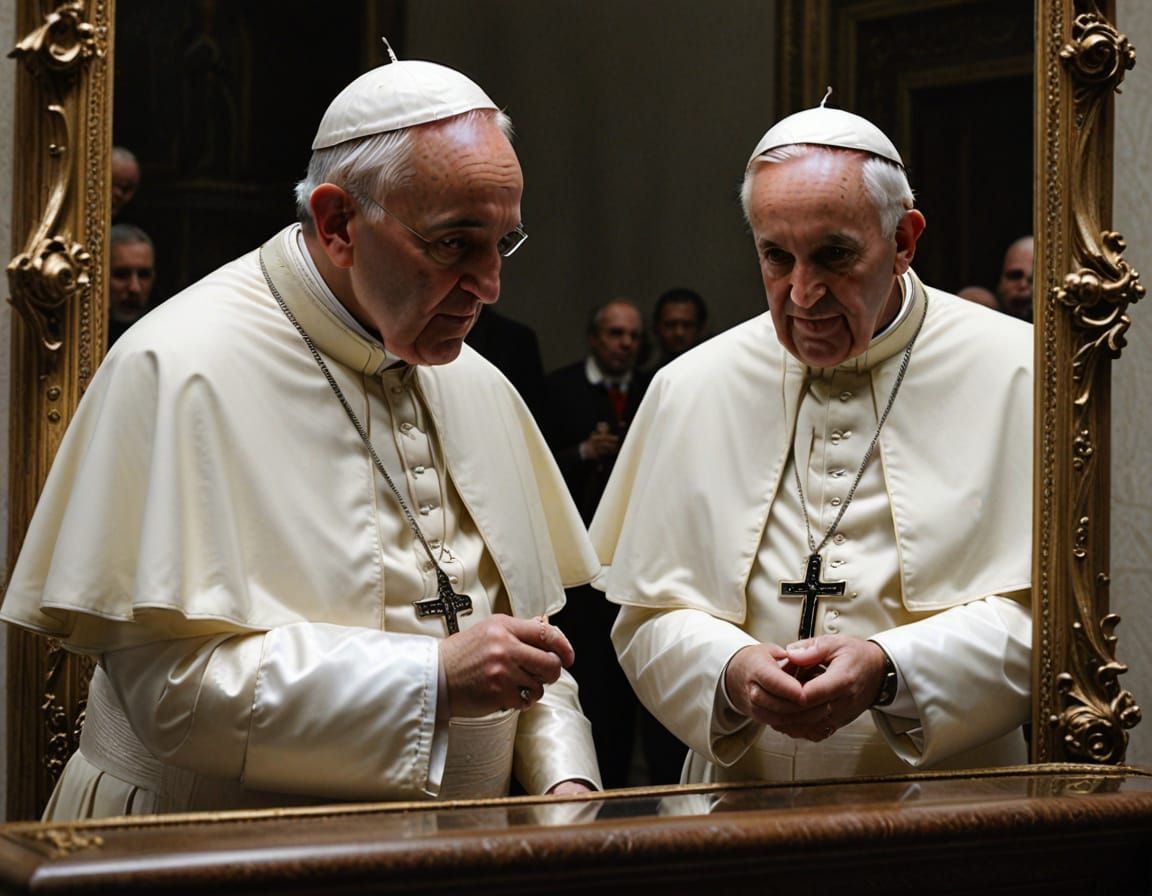 The Pope Surprised by a Jolly Reflection