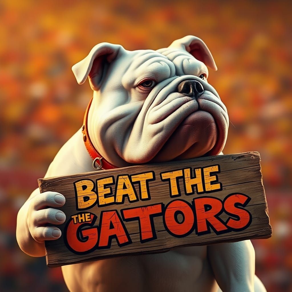 Bulldog's Graffiti Sign: Beat the Gators, Splash Art Style