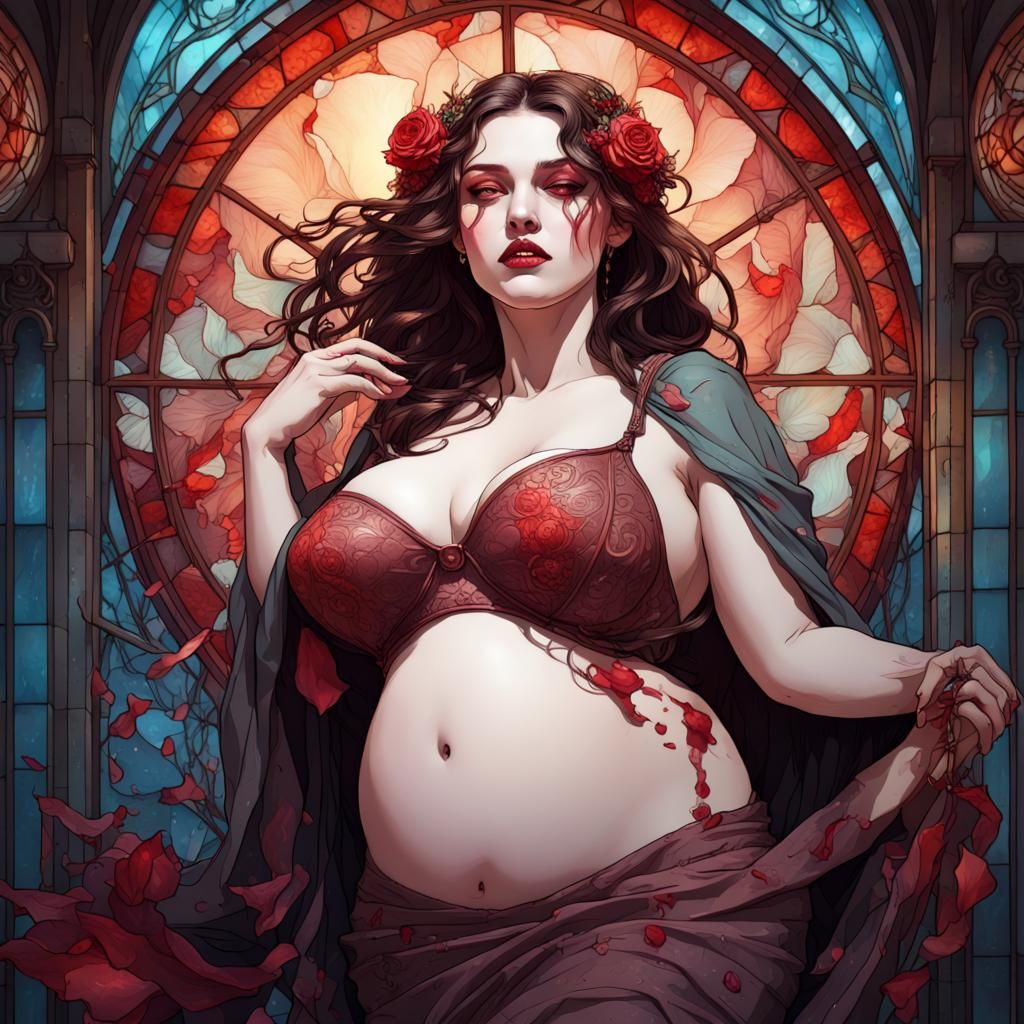 Neophyte vampiress after feeding