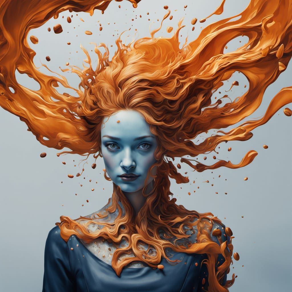 Coffee Ballerina Surreal Dance in Impasto Oil