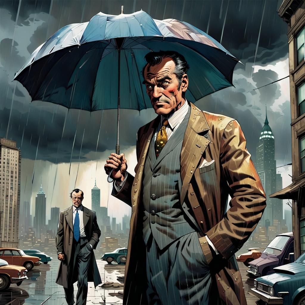 Wealth vs Poverty in a Gritty, Stormy Cityscape