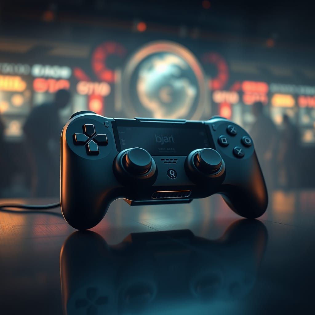 Sleek Gaming Device with Dramatic Lighting