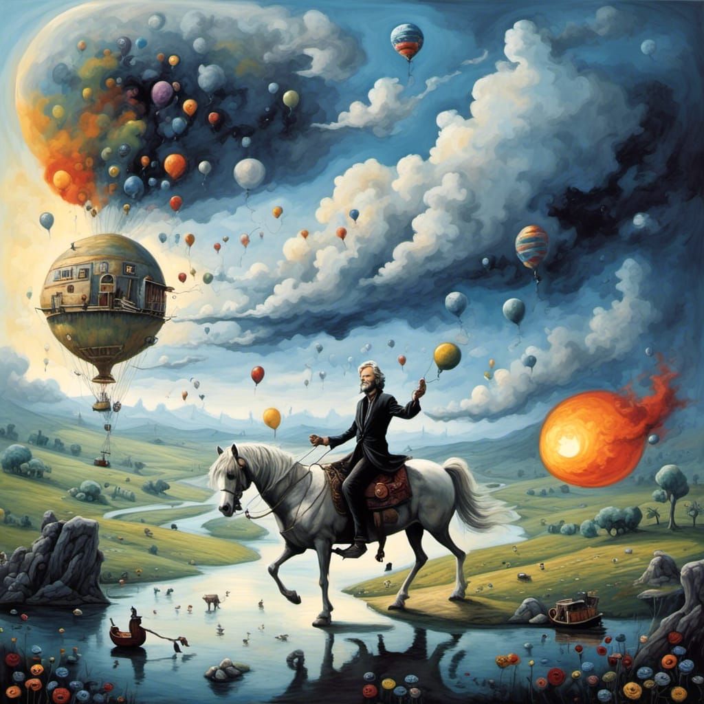 Kris Kristofferson Portrait in Pop Surrealism Style