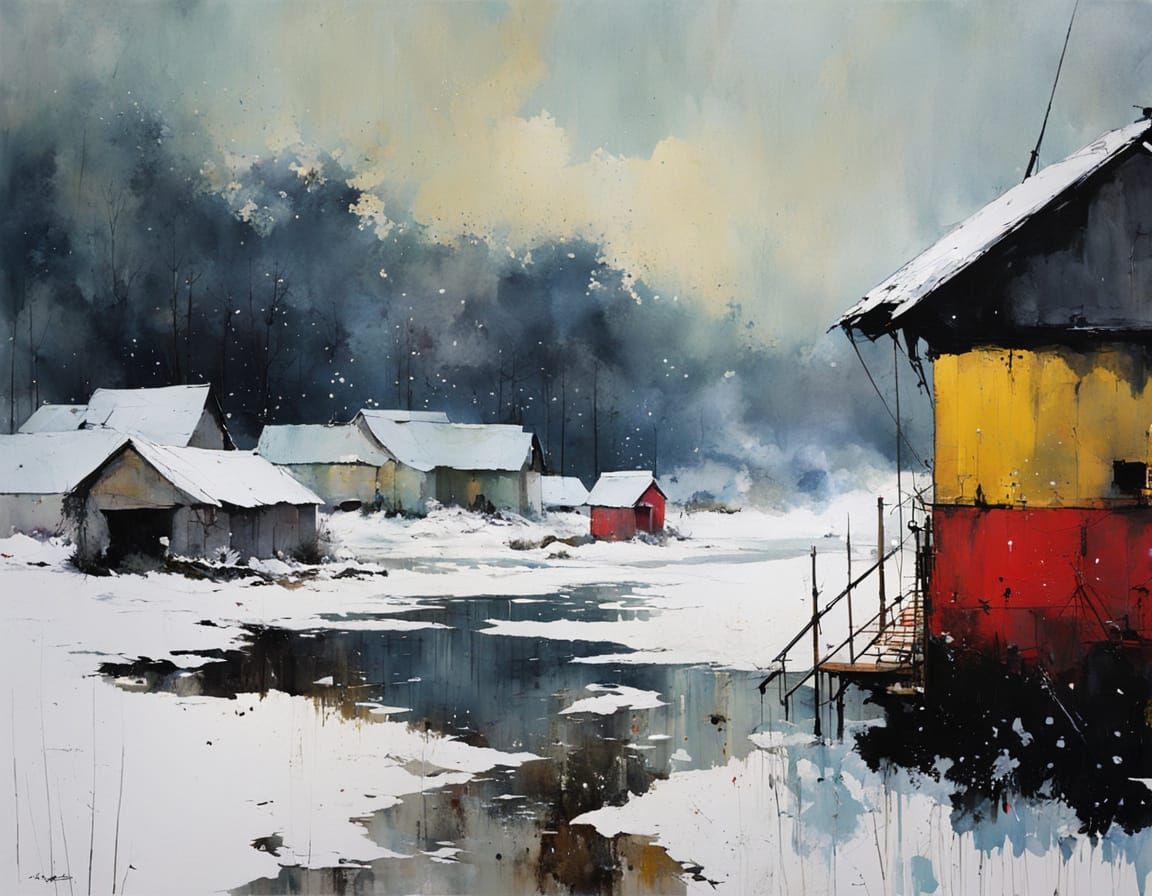 Surreal Winter Landscape in Triadic Colours