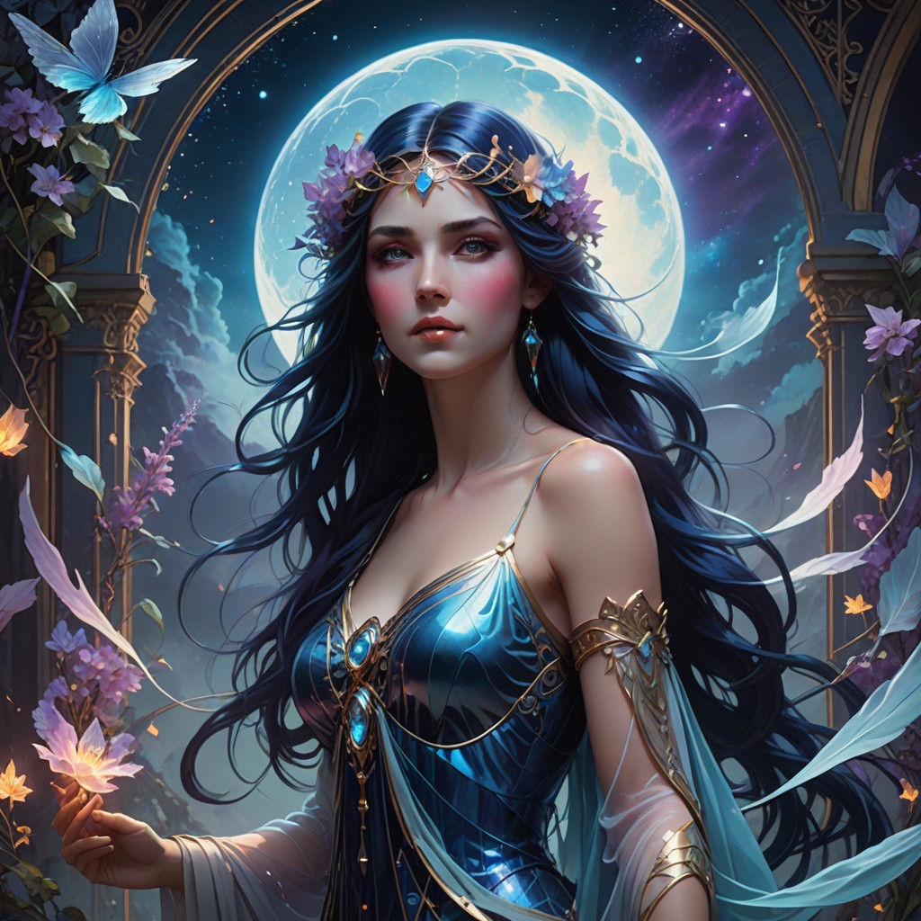 Ethereal Fantasy Goddess in Dreamy Surroundings