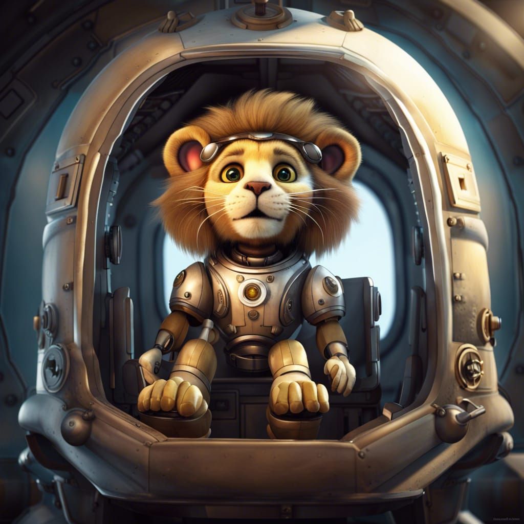 anthropomorphic robot lion
