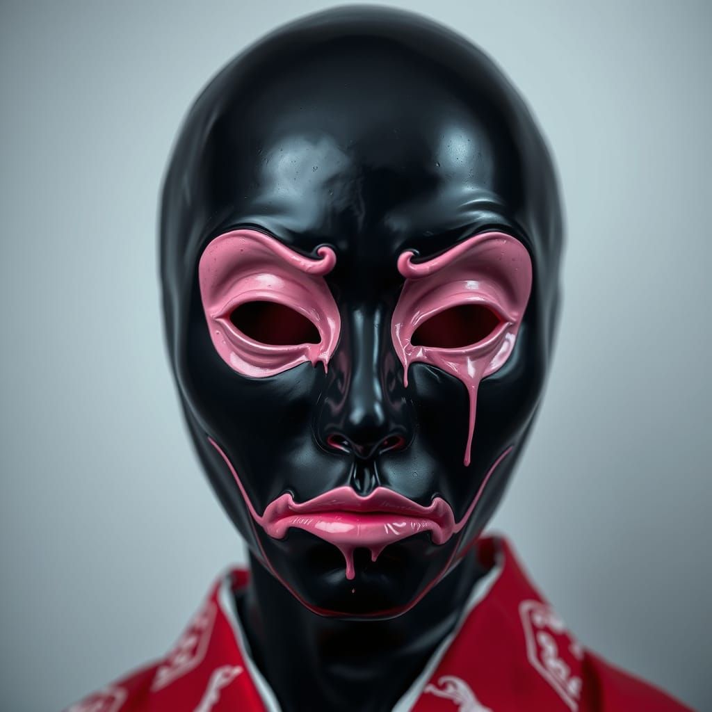 Ethereal Black Geisha Mask in Latex