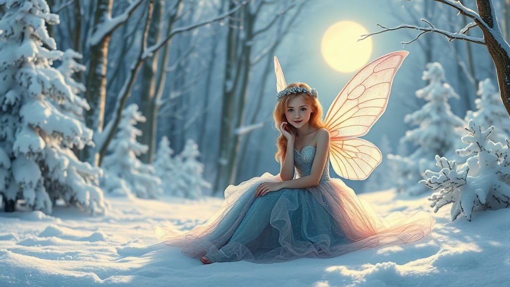 Winter Fairy in Ethereal Gown