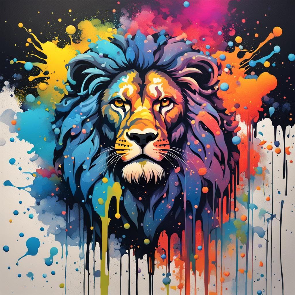 Leo Zodiac Sign in Graffiti Splash Art