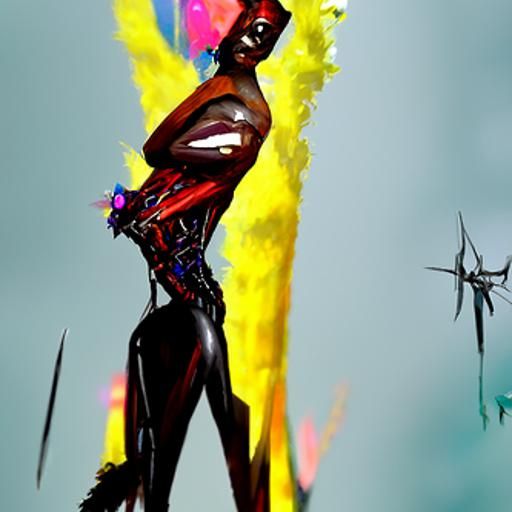 Android Grace Jones in Gothic Concept Art