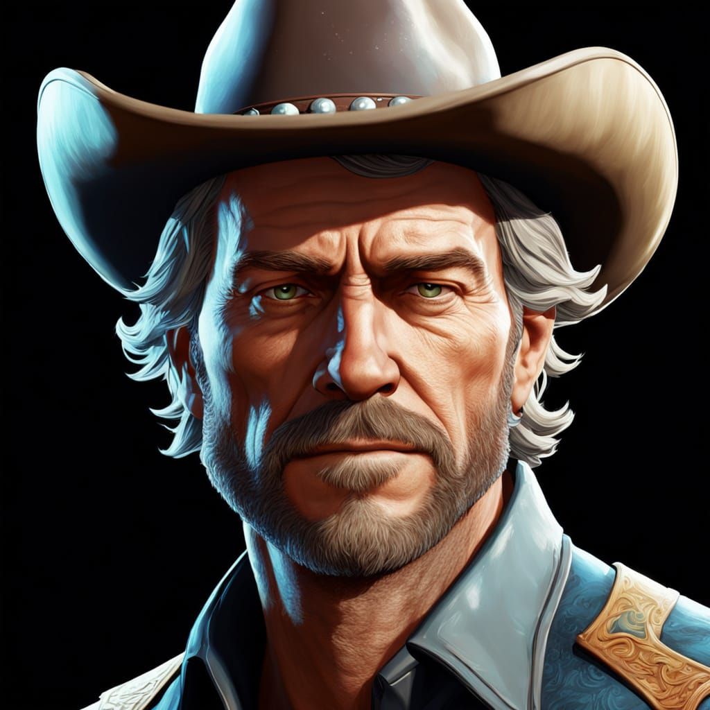 Cowboy Portrait in Western Film Style