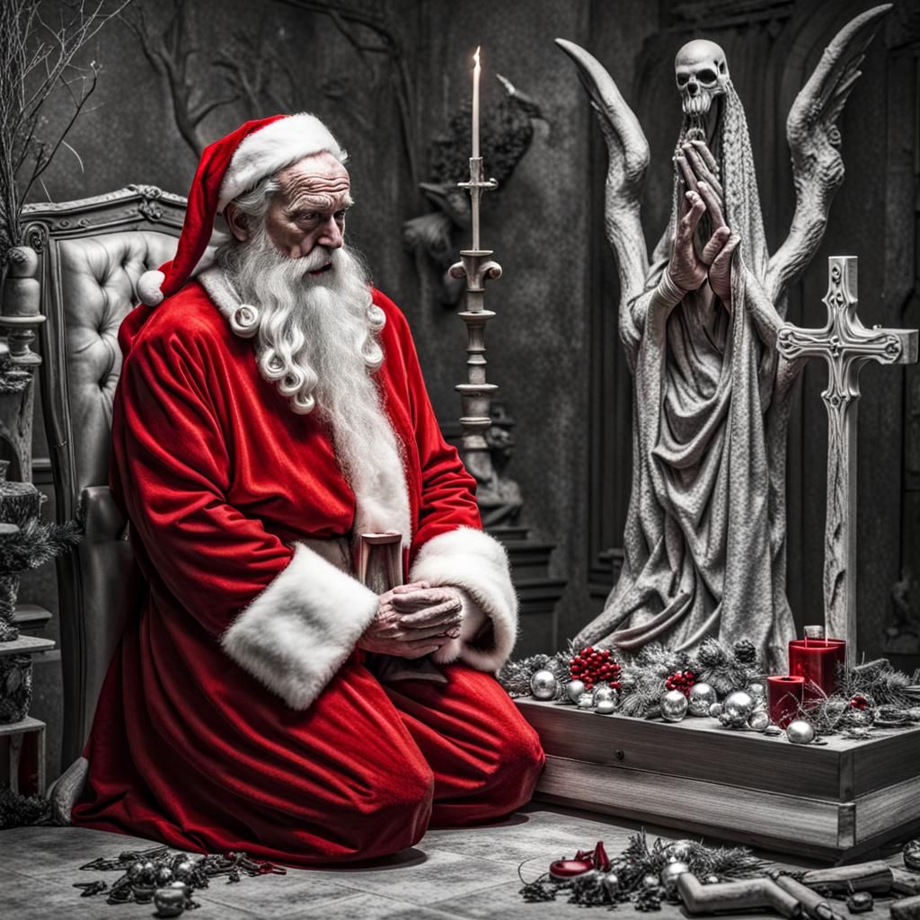 Disturbing Image: Santa Claus at Satanic Altar