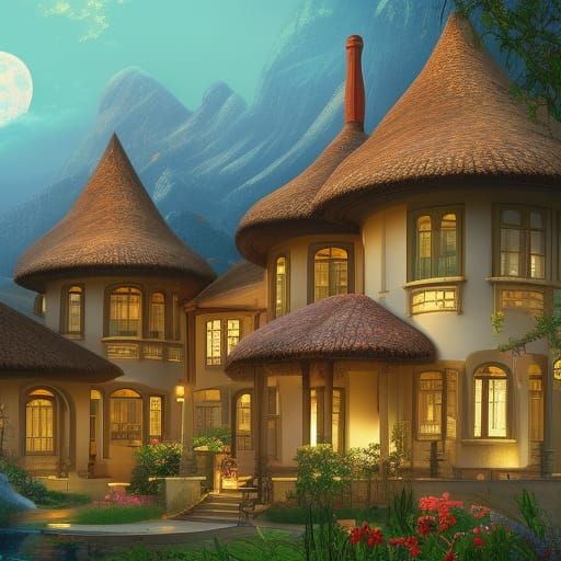 Luxury Home Interior with Fantasy Art Details