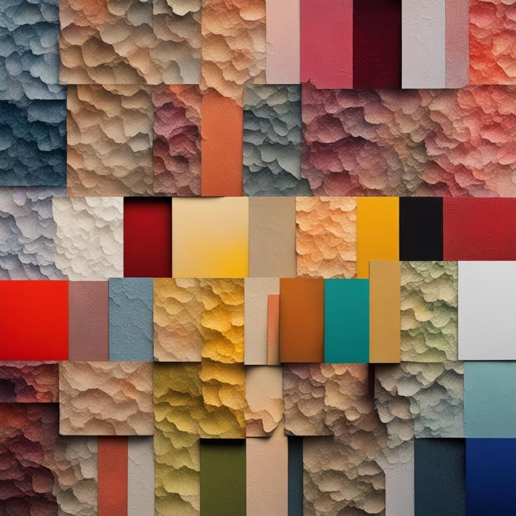 Abstract Collage of Painting Fragments: Texture and Color