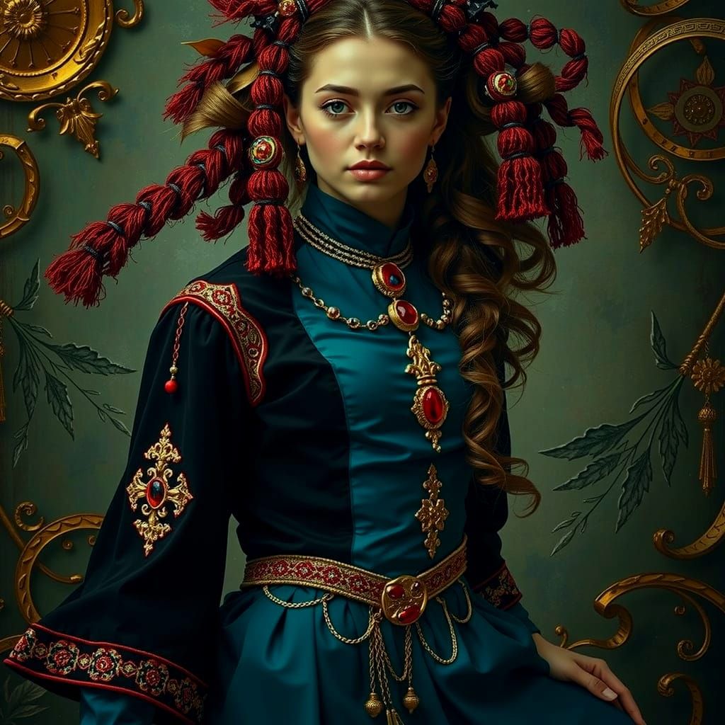 Vibrant Red Swirling Abstract Forms