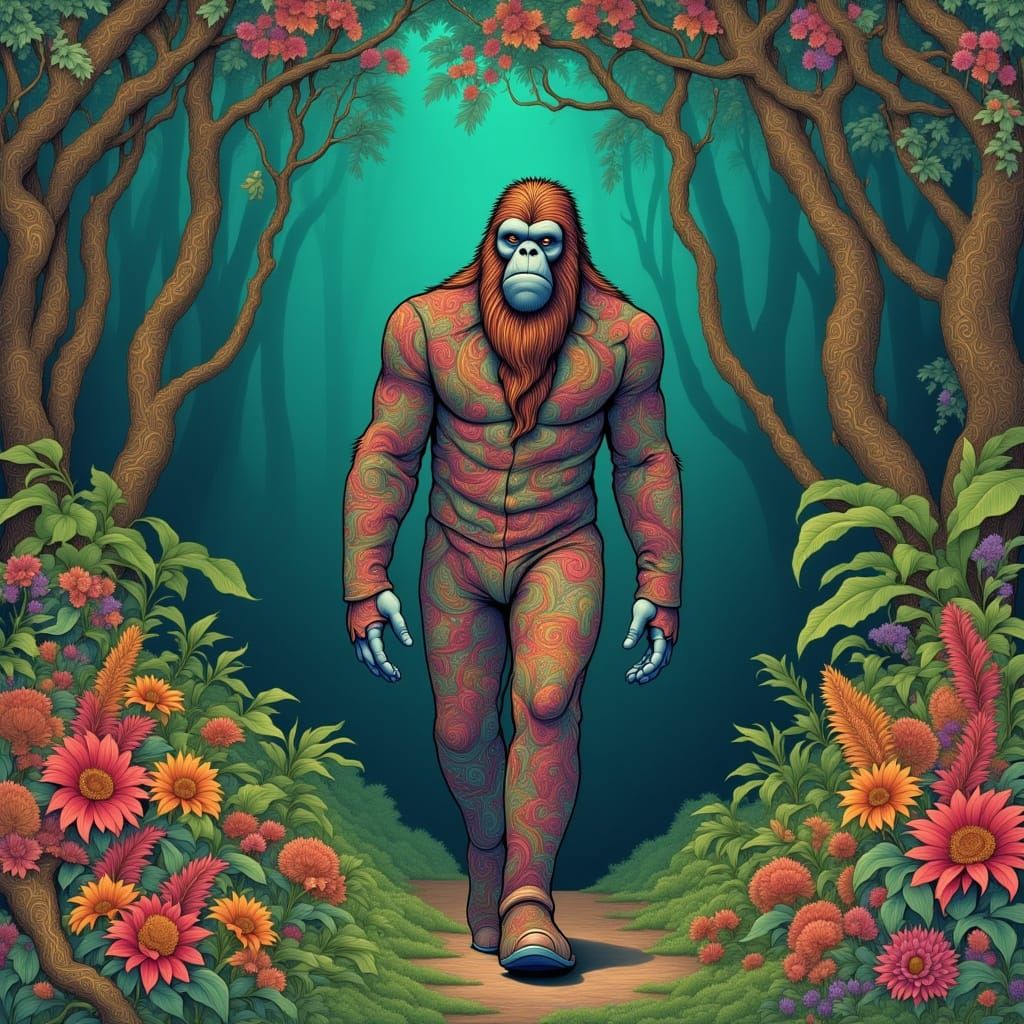Paisley Bigfoot Illustration