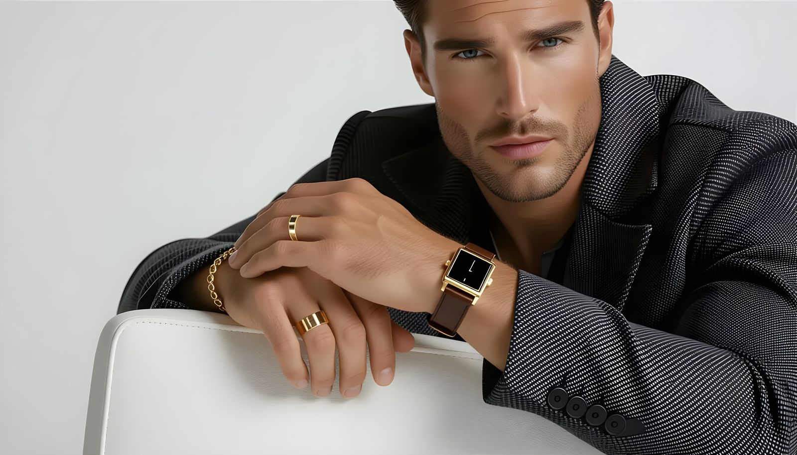 Elegant Men's Leather Jewelry in Minimalist Style