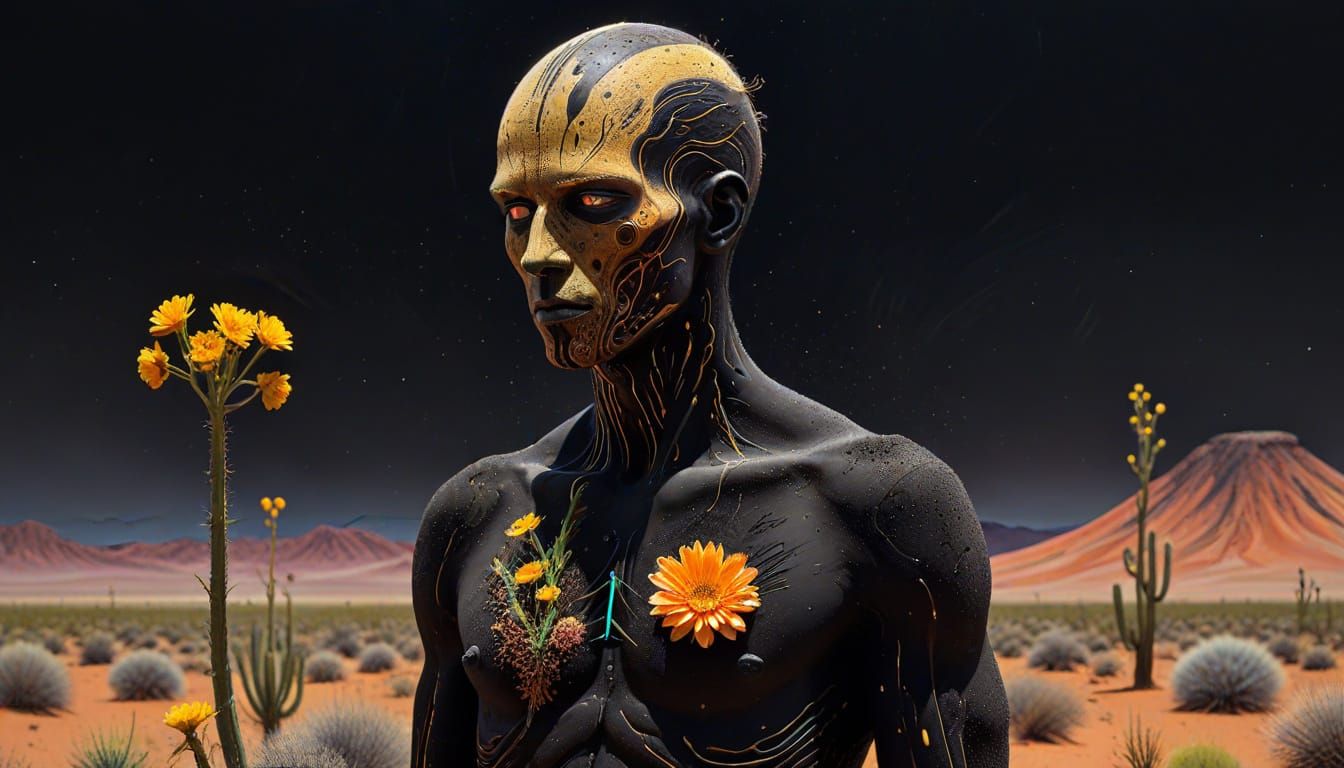 Cyberpunk Desert Man of Dust and Dirt