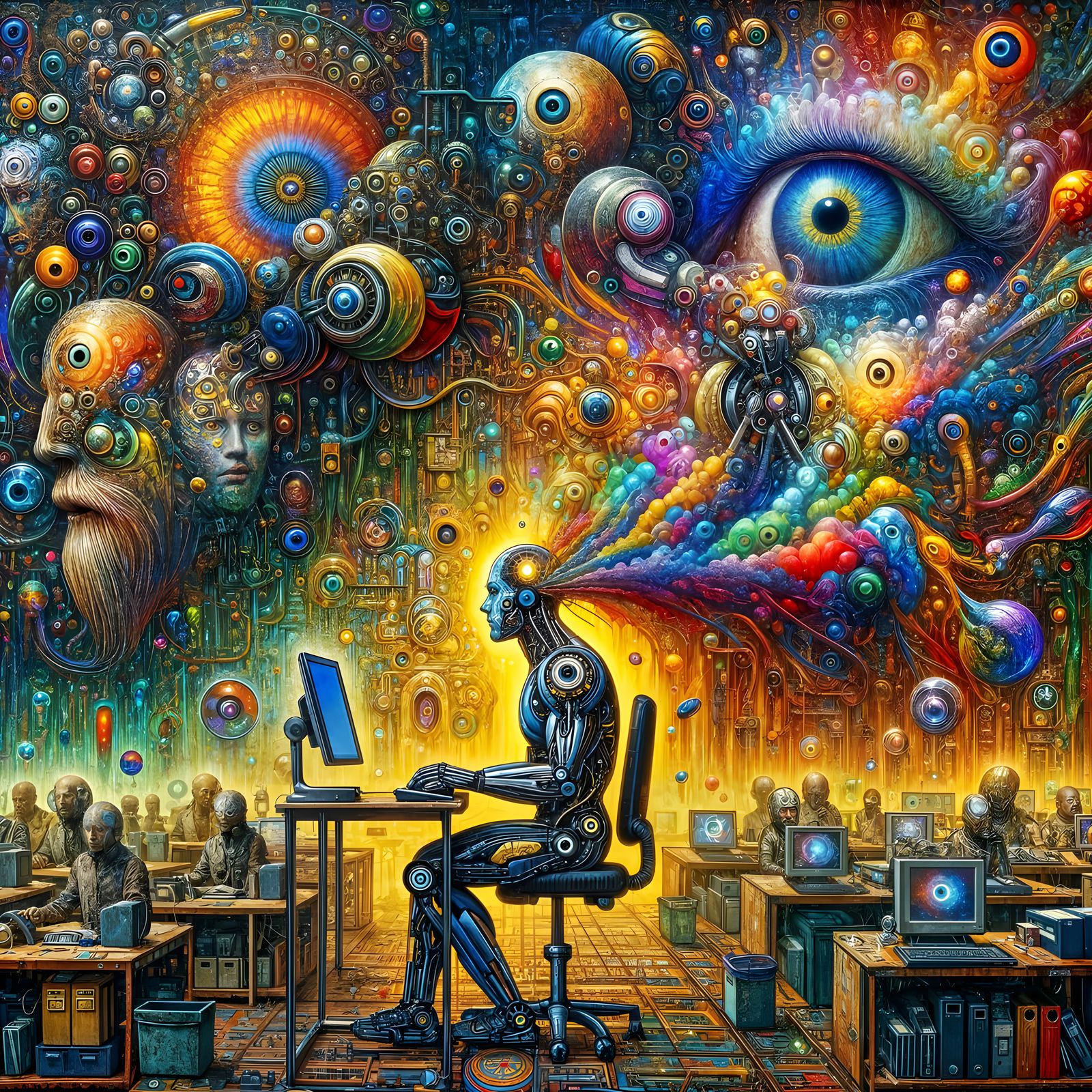Automaton's Dream: Surreal Office Automaton in Psychedelic S...