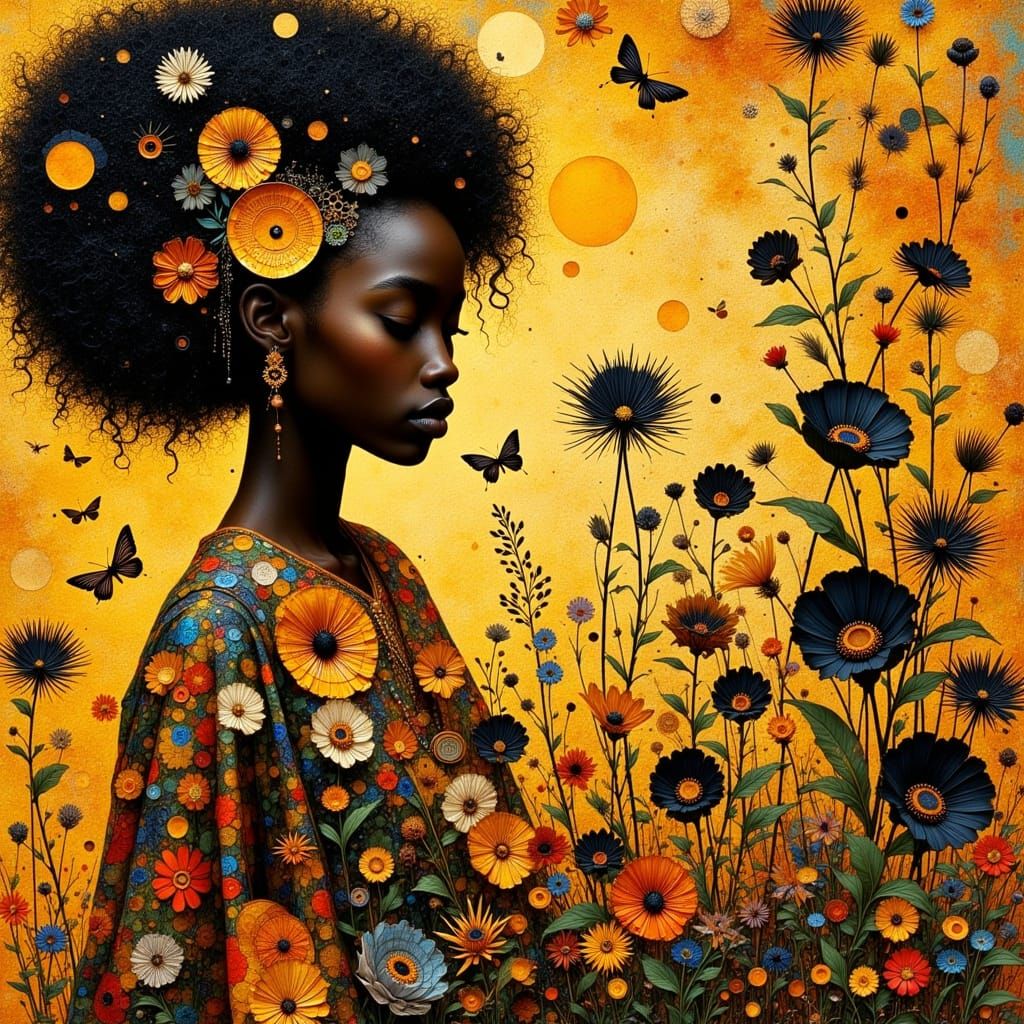 <lora:Flux Hyperreal:1.0> <lora:Akimora:1.0> <lora:Punky Pixies:1.0> Theoretical Image Perfection African Goddess Fantas...