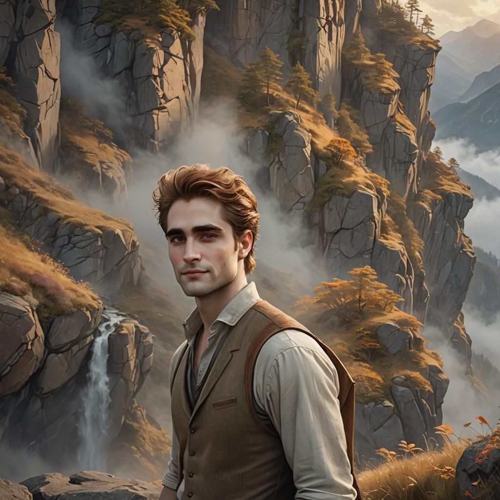 Edward Cullen Portrait in Art Nouveau Style