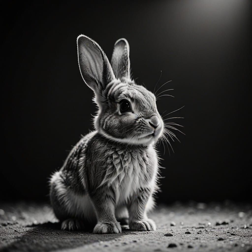 Baby Bunny Captured in Cinematic 35mm Film Still