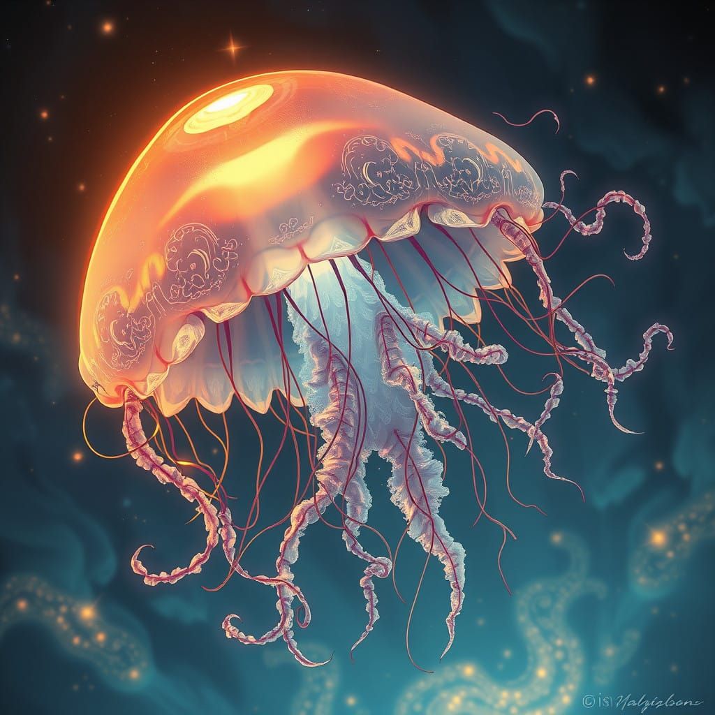 Ethereal Jellyfish Radiates Soft, Volumetric Light in a Drea...