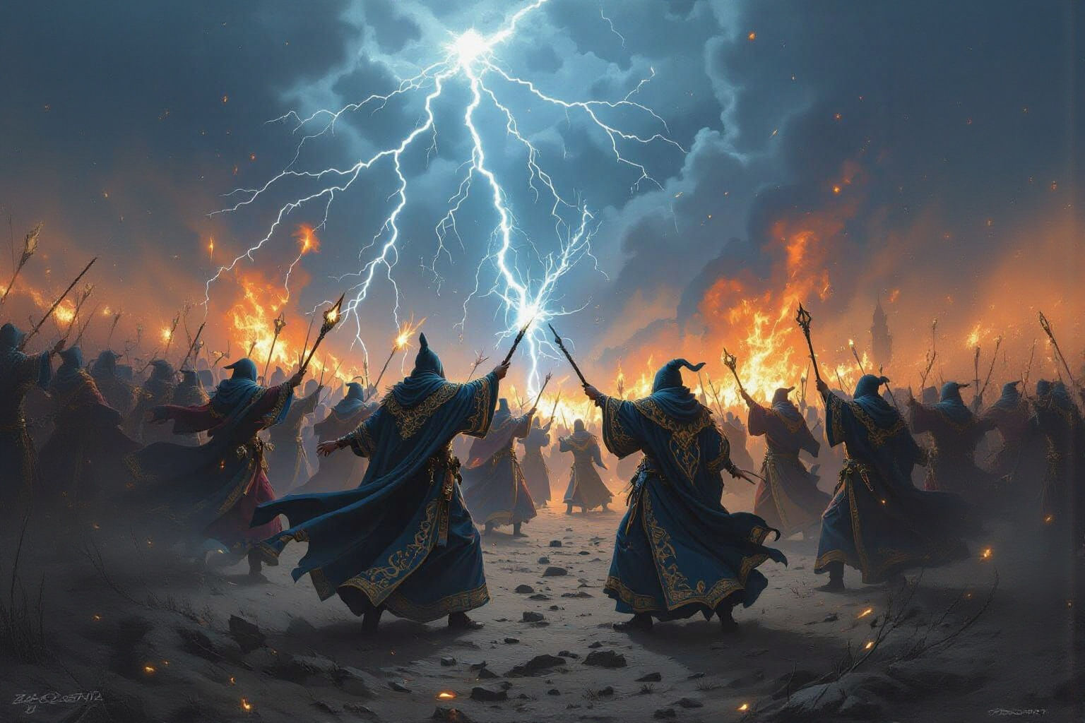 Epic Wizard War Between Two Mage Armies