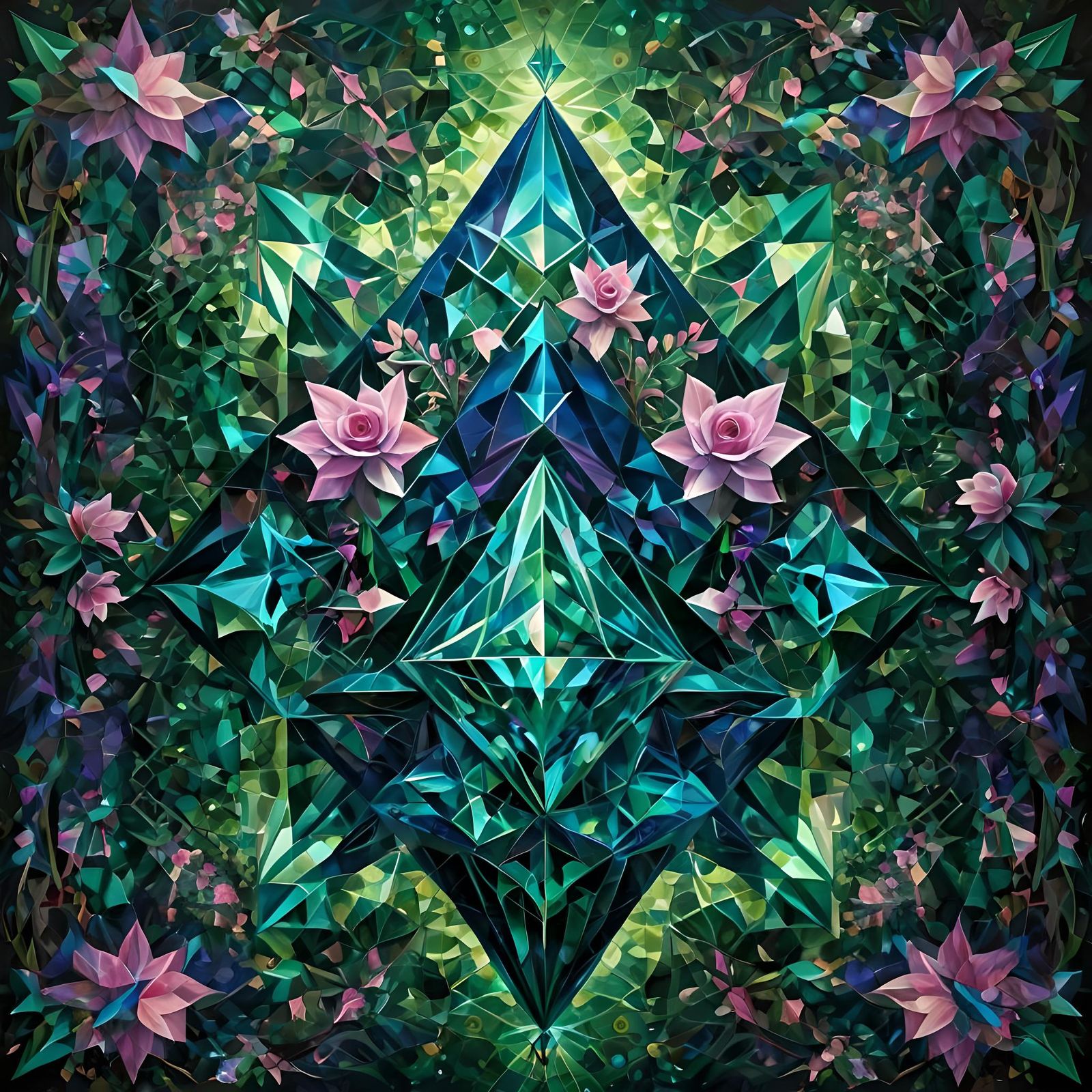 Cubist Fantasy Realm in Pastel Colors