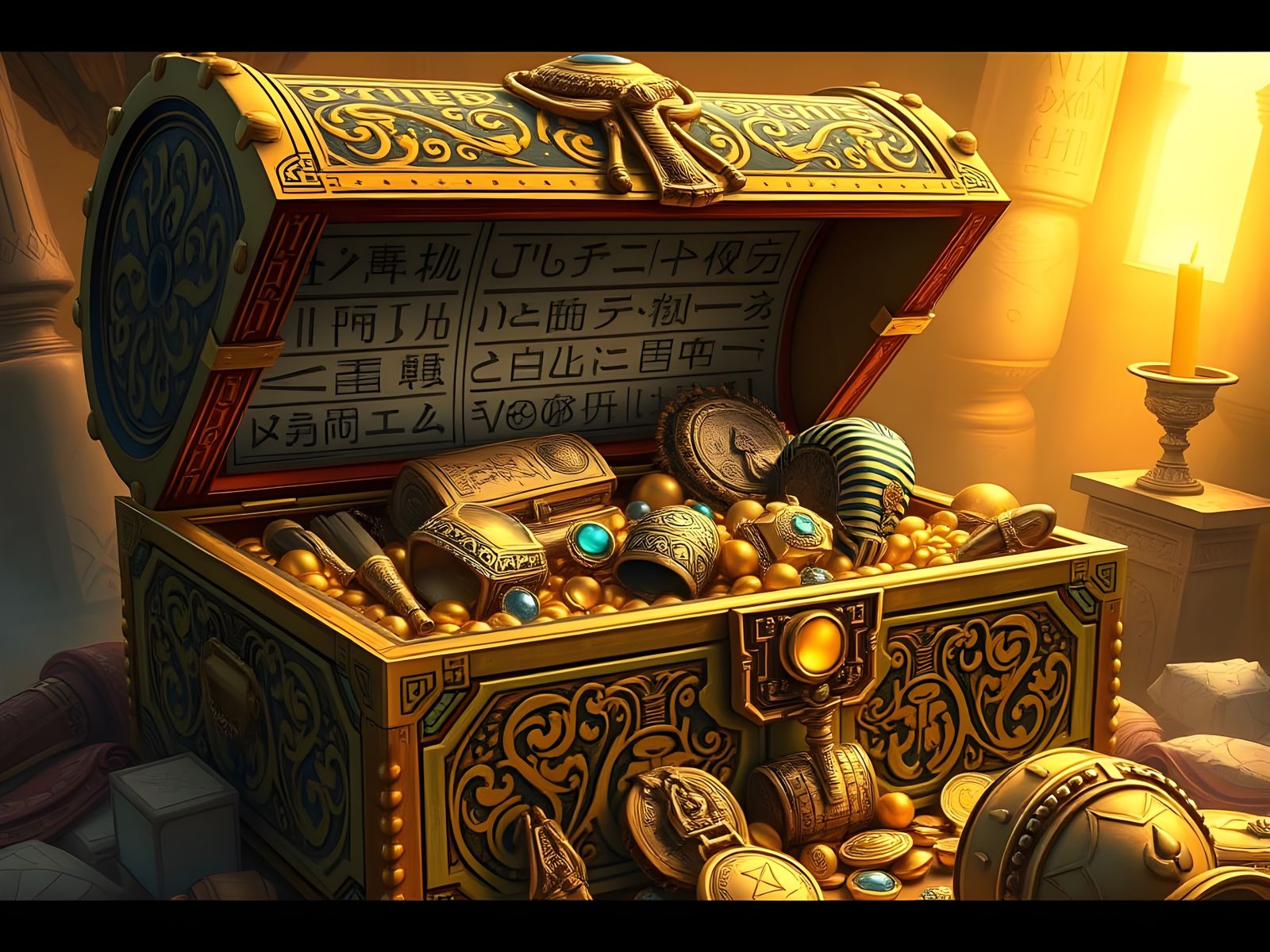 Ornate Jewel Chest of Ancient Egypt Treasures