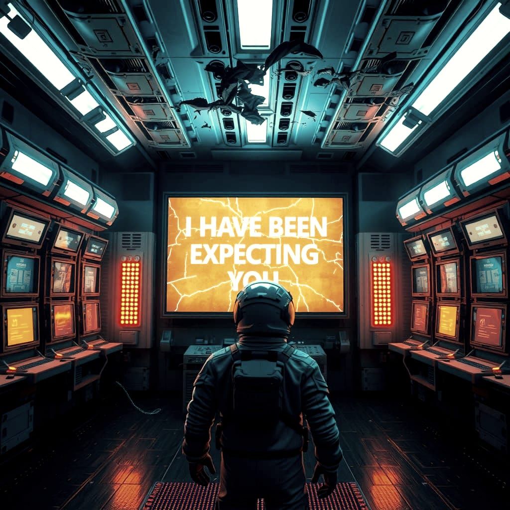 Eerie Abandoned Space Station Lab in Sci-Fi Darkness