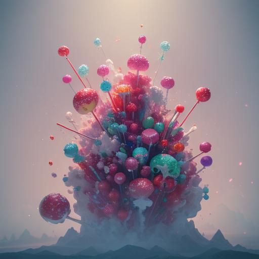 Candyman in a Surreal Candy Landscape