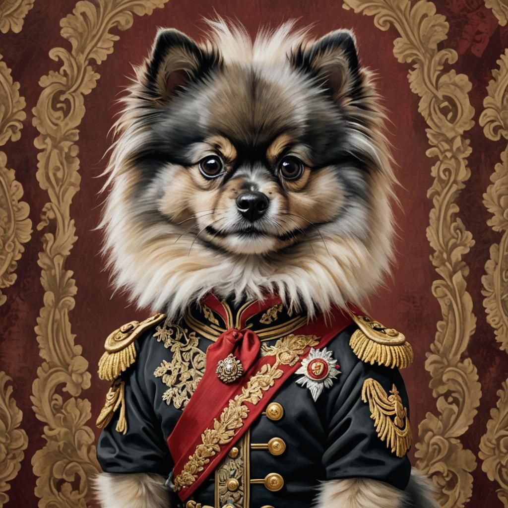 Pomeranian General: A 19th-Century Style Portrait