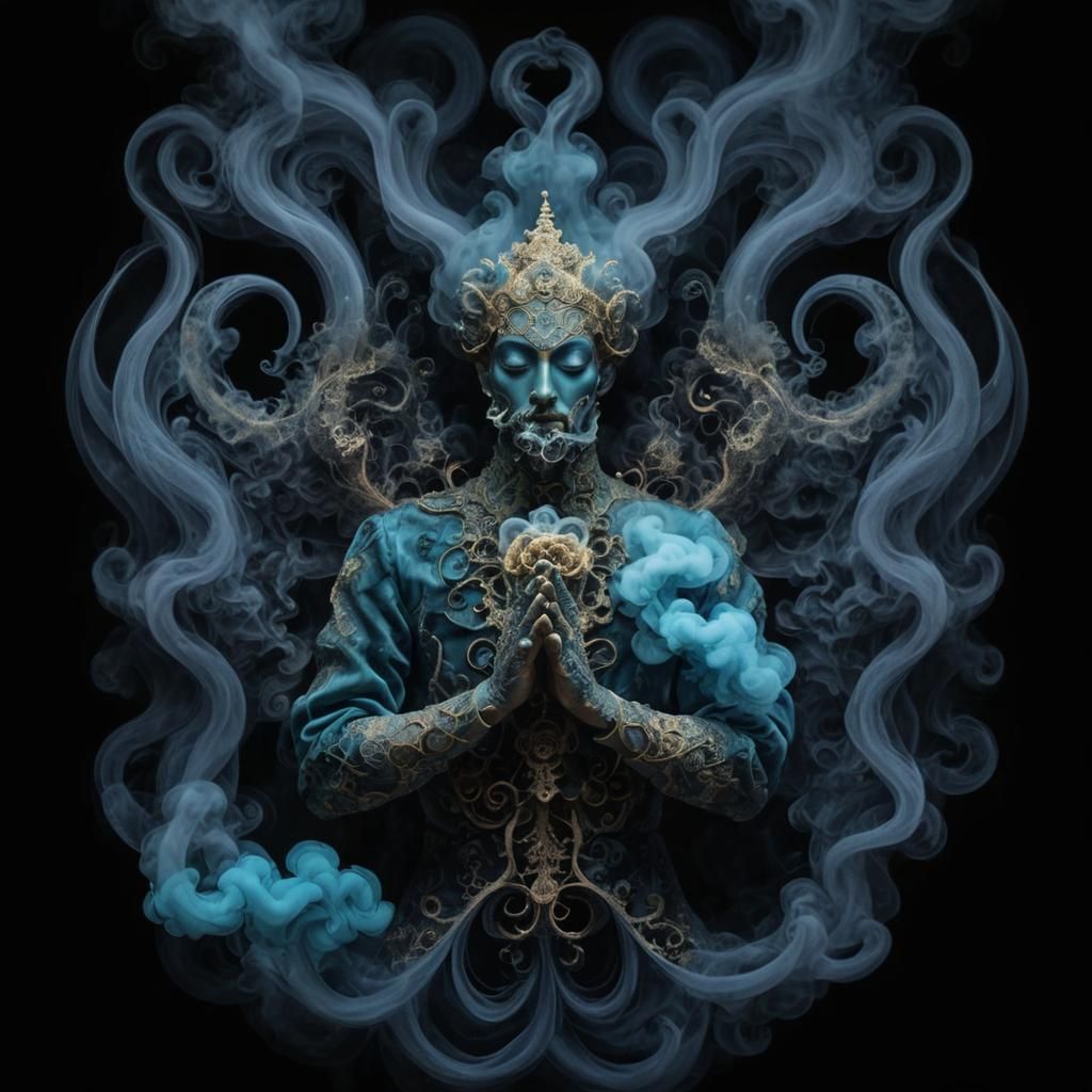 Smoke Animal in Dreamlike Surrealism, Psychedelic Artwork