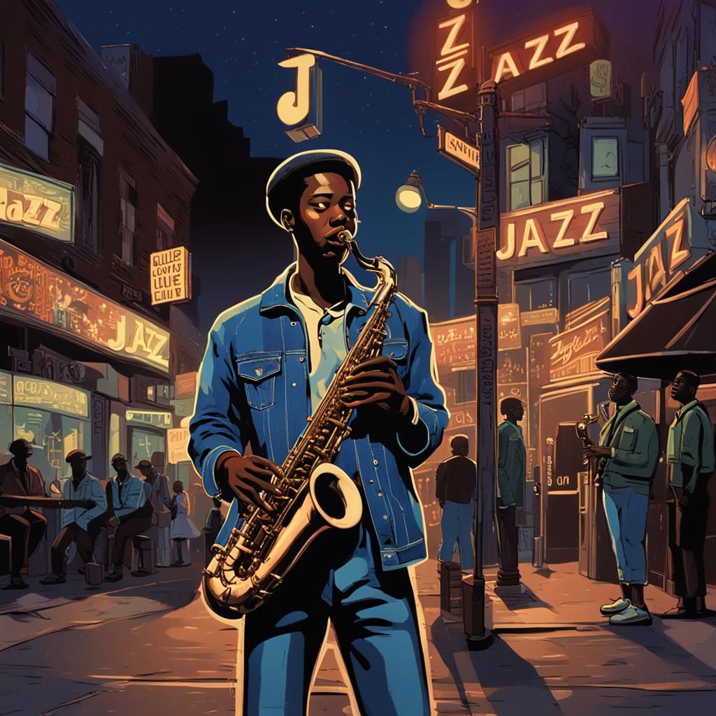 Jazz Musician in City Nightlife