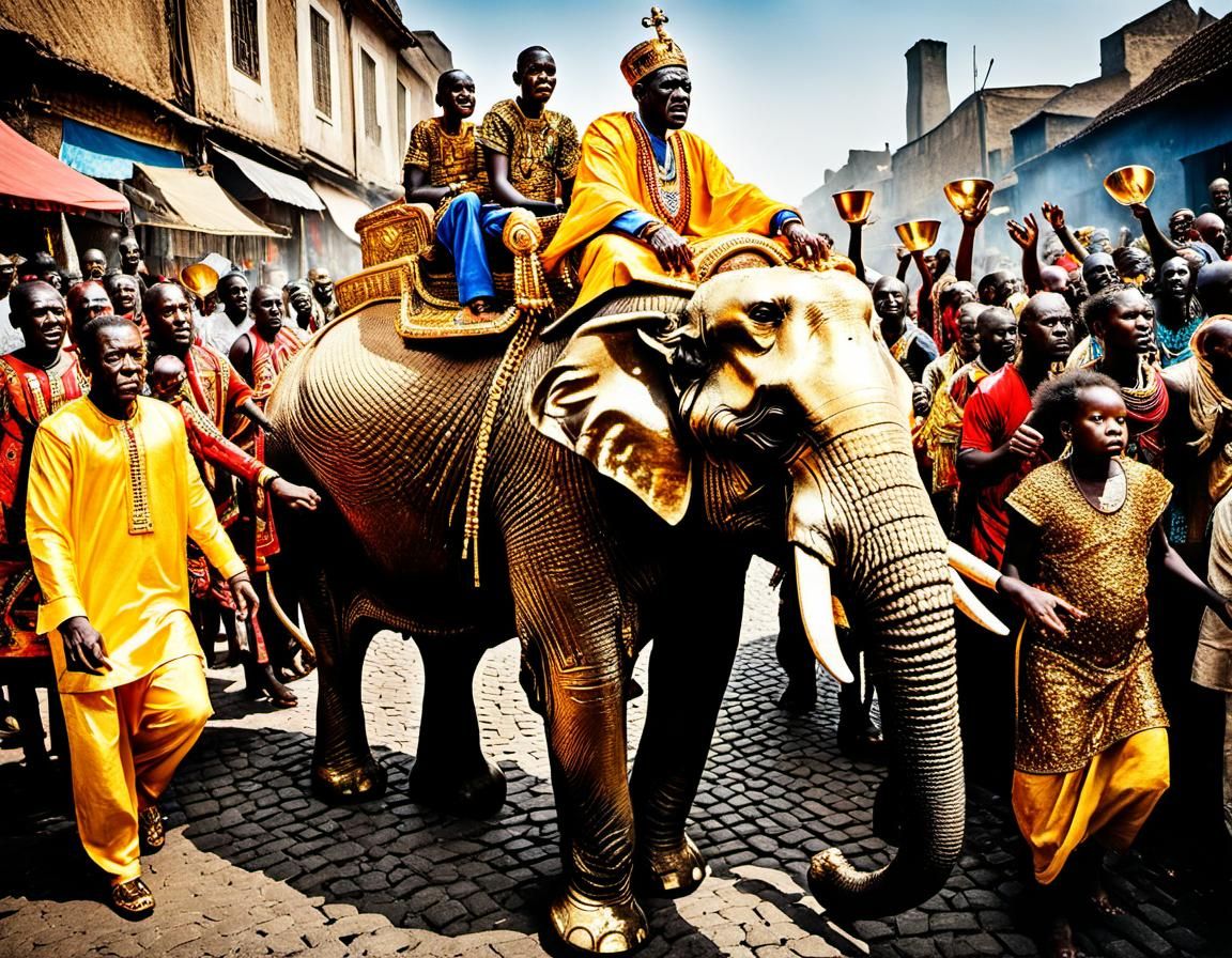 African King's Golden Elephant Procession