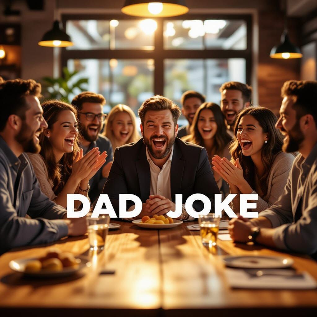 Dad Joke Competition Captured in Photorealistic Style
