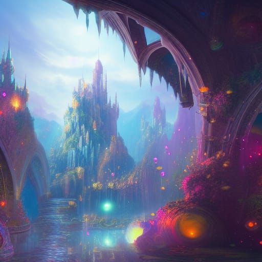 Magical Fantasy Kingdom in a Gravity Bubble