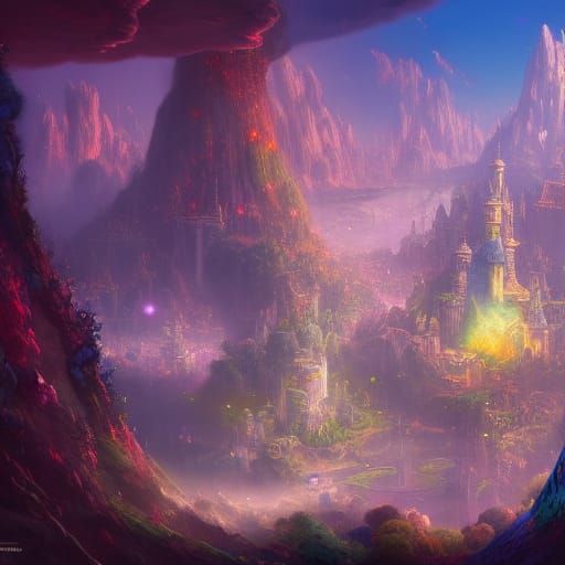 Magical Bubble Kingdom with Explosive Colors