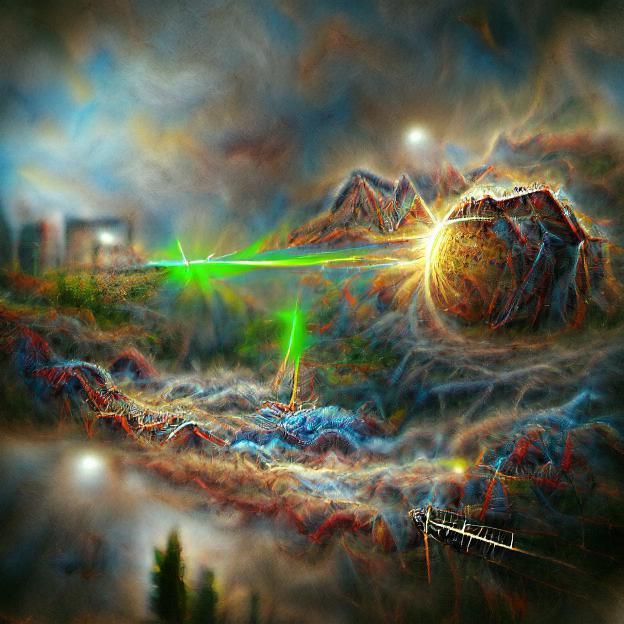 Laser Supernova: 8K Impressionistic Digital Illustration