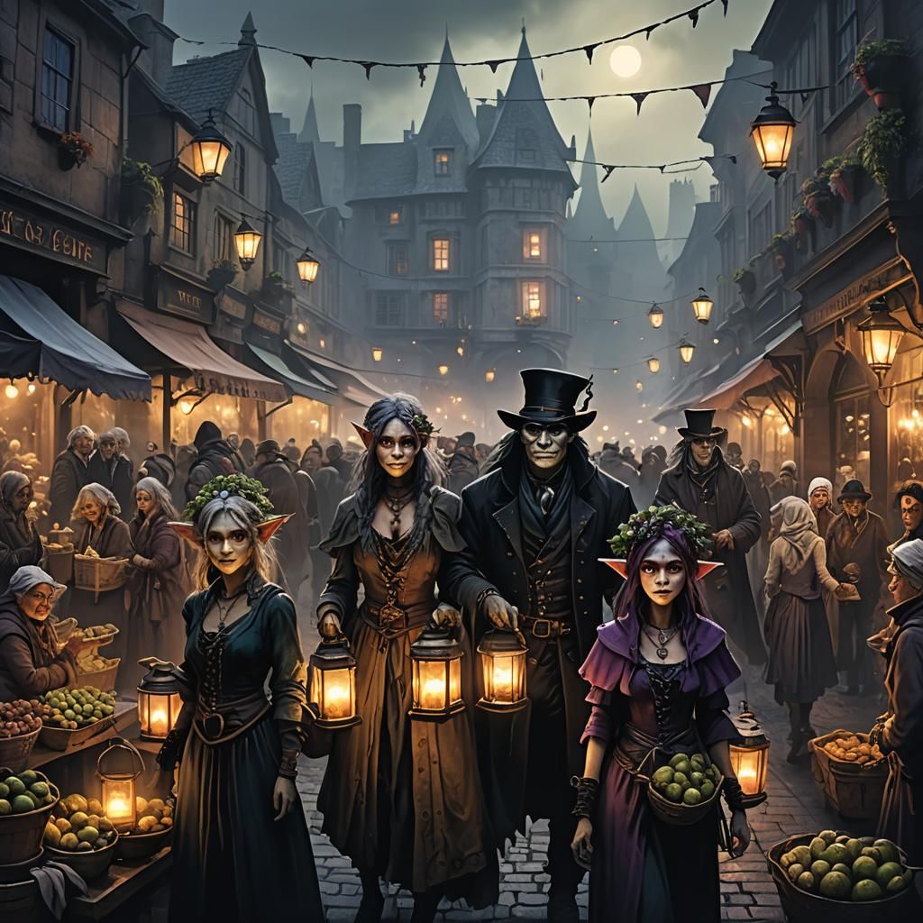 Dark Fae Market in Regency Era Setting