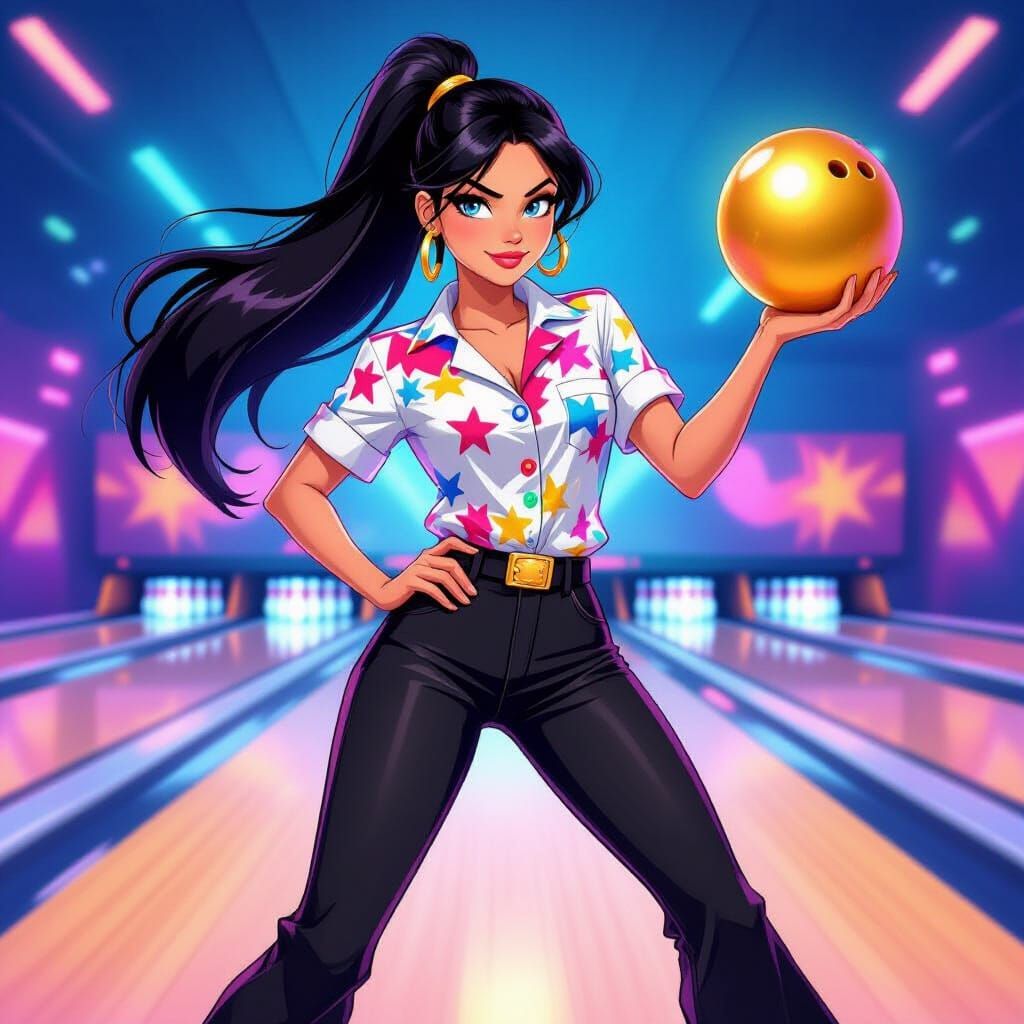 Marinette Strikes a Pose in Retro Bowling Alley