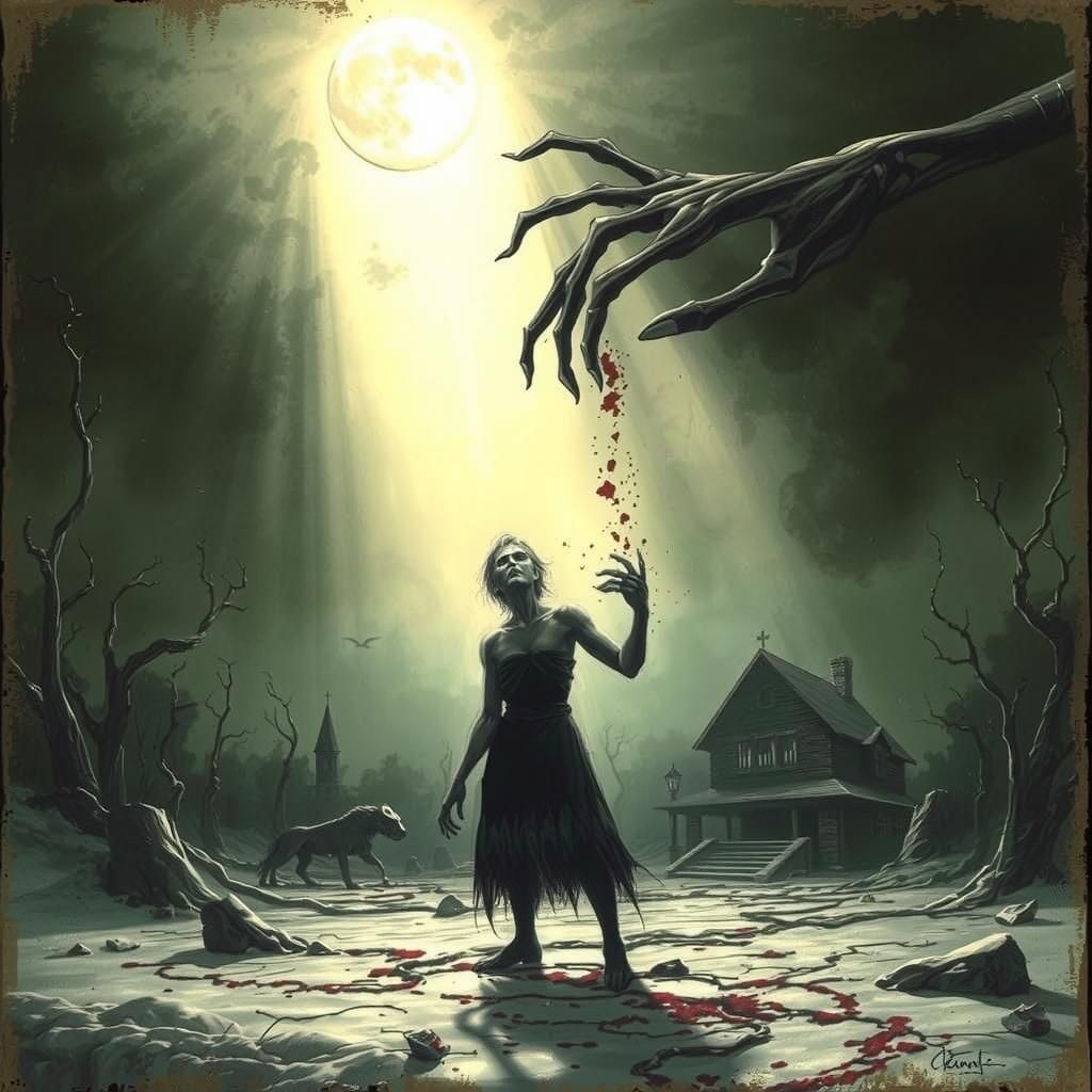 Terrifying Encounter in a Dark Romantic Dreamscape